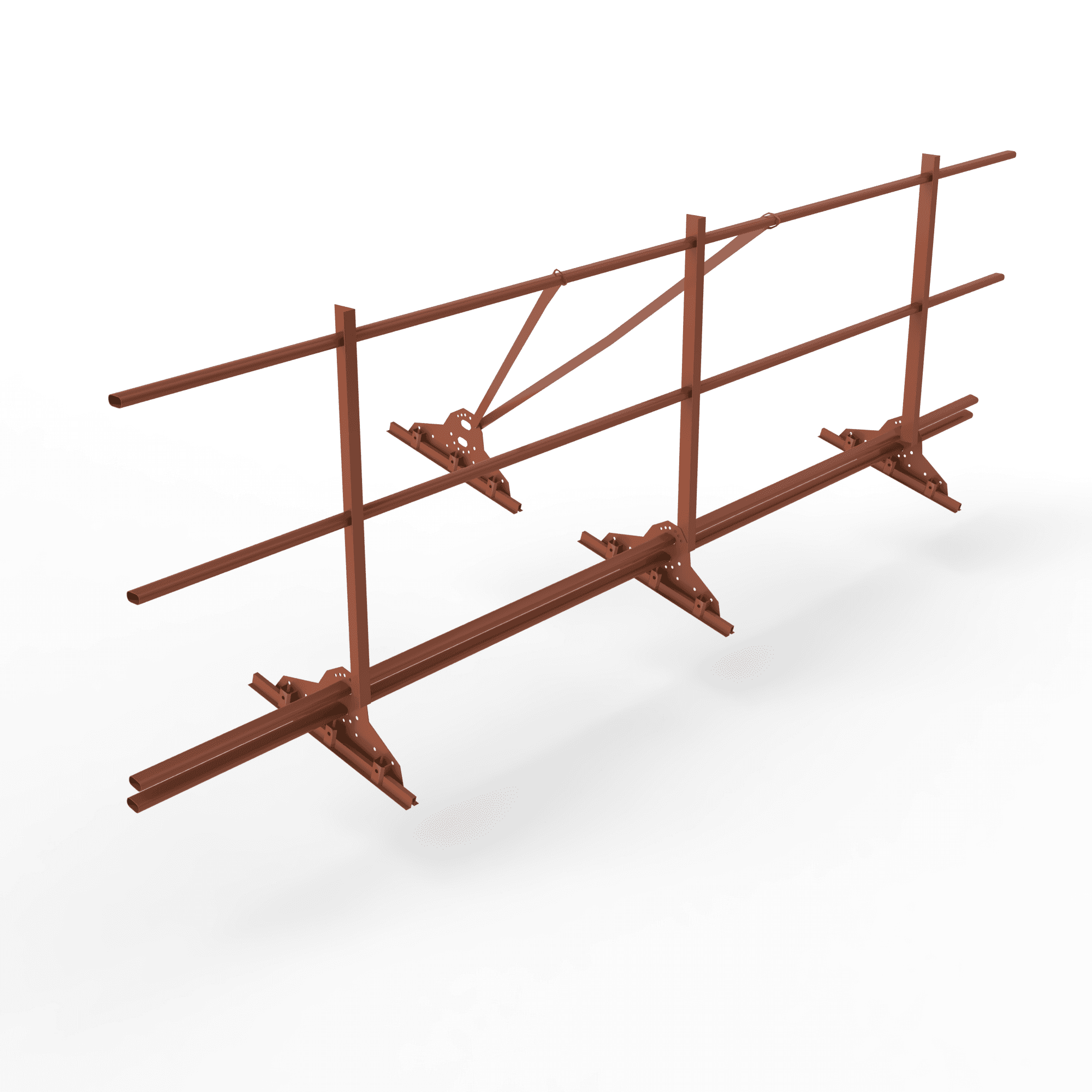 Ограждение кровельное функция снегозадержатель фальц 3000мм 600-25-1-1,5-3 оцинкованная сталь с порошковым покрытием RAL 8004