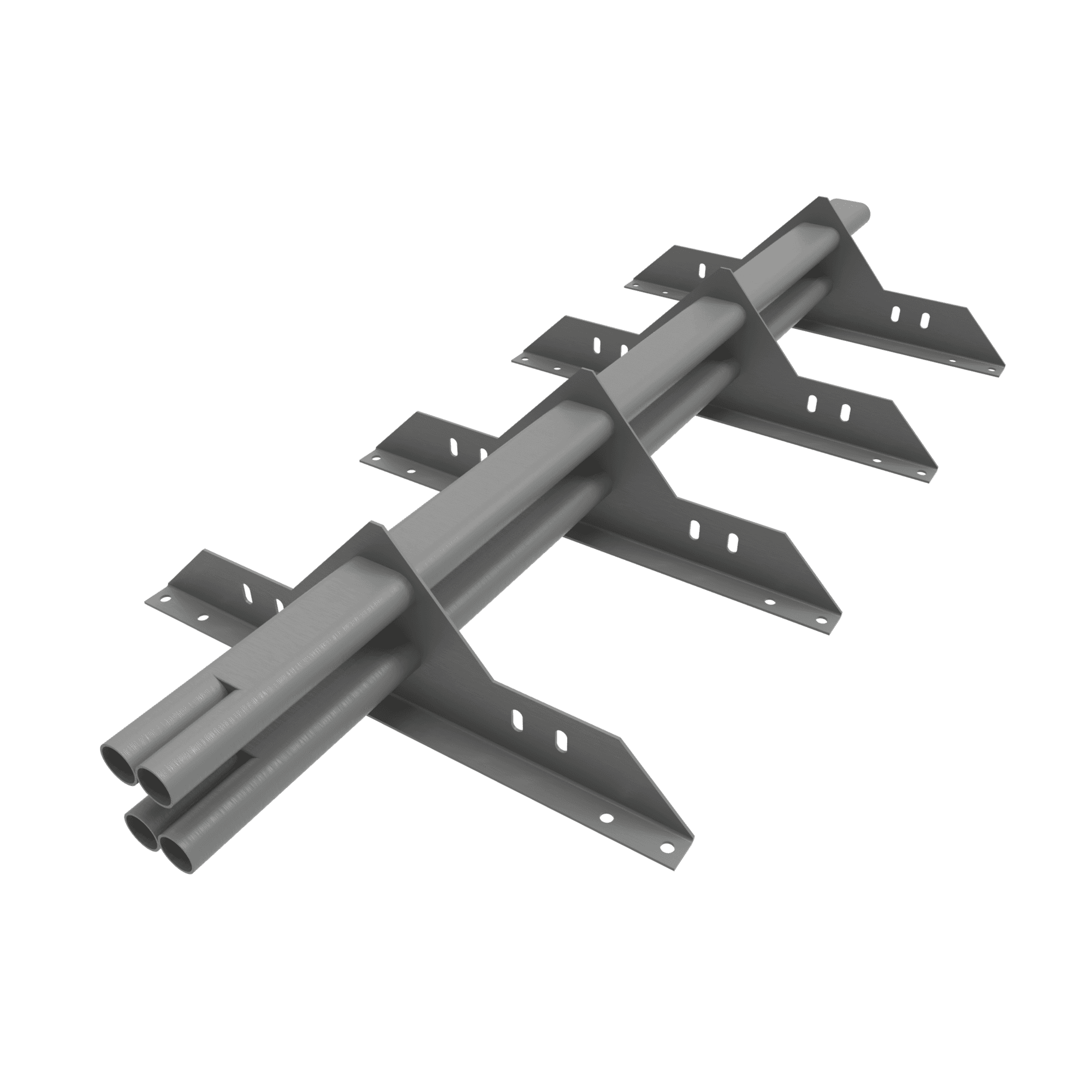 Снегозадержатель трубчатый плоскоовальный 3000мм универсальный 40x20-1,0-1,0-3 холоднокатанная сталь с порошковым покрытием RAL 9006