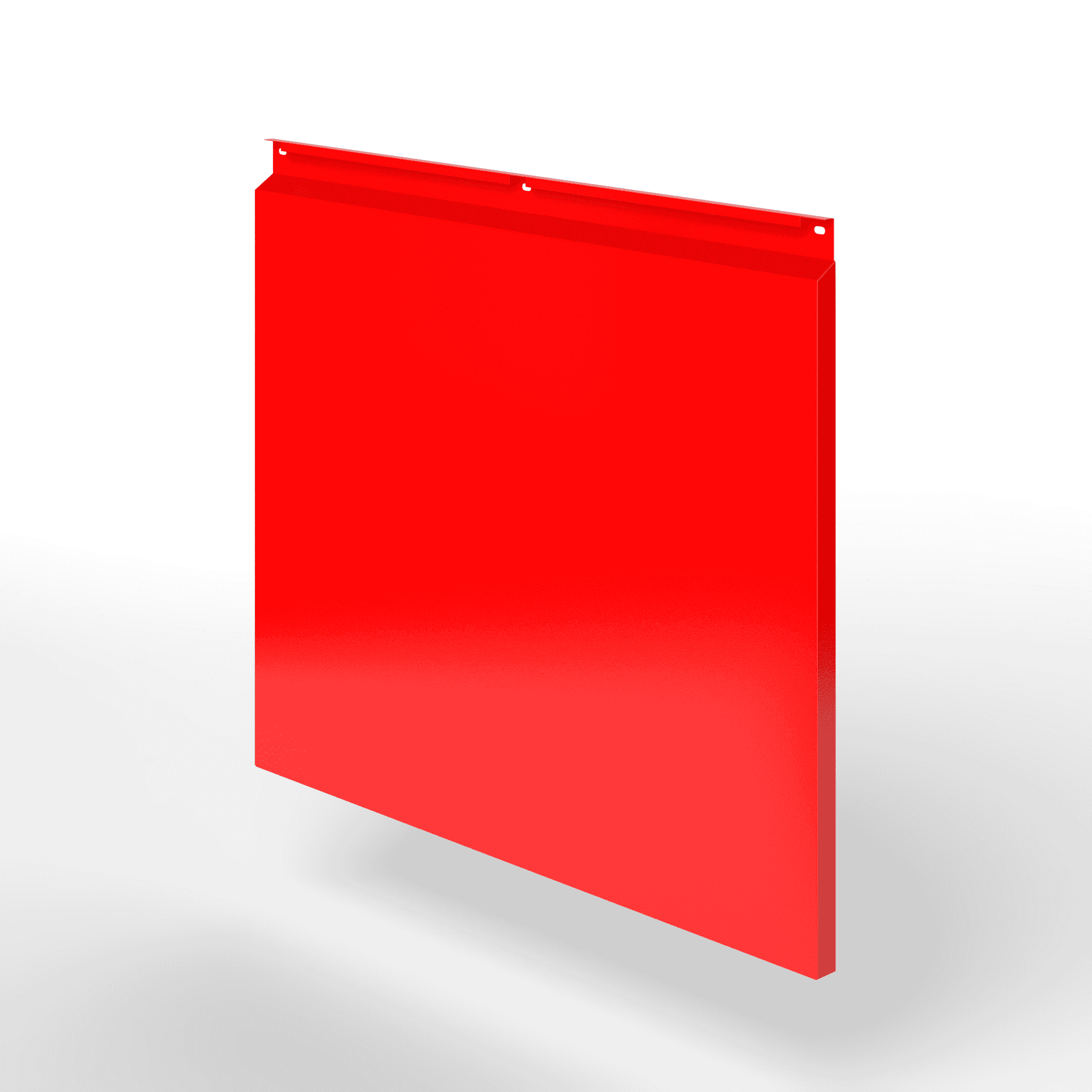 Фасадная металлокассета закрытого типа оцинкованная с порошковым покрытием 0,7x380х370 мм RAL 3026 Люминесцентный ярко-красный