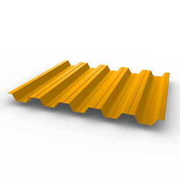 Профнастил НС35 - 0,65 - RAL 1028 оцинкованный, с полимерным покрытием (Полиэстер)