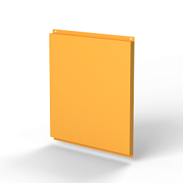 Фасадная металлокассета 530x530 (RAL 1017) открытого типа, с порошковым покрытием 0,7 мм