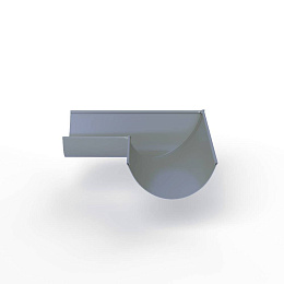 Угол 90 градусов водосточного желоба оцинкованный порошок ф180х400х400мм RAL 7001