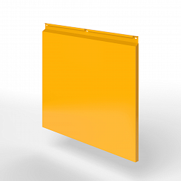 Фасадная металлокассета закрытого типа оцинкованная с порошковым покрытием 0,7x380х815мм RAL 1037 Солнечно-жёлтый