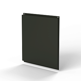 Фасадная металлокассета 1740x1160 (RAL 6008) открытого типа, с порошковым покрытием 0,7 мм