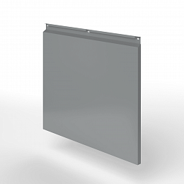 Фасадная металлокассета закрытого типа оцинкованная с порошковым покрытием 0,7x820х370мм RAL 9023 Перламутровый тёмно-серый