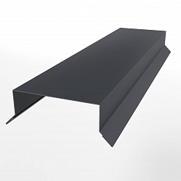 Заборный парапет 0,45мм RAL 7024 с капельником плоский П-образный оцинкованный порошок 