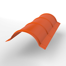 Конек полукруглый 0,45x301мм RAL 2004 для кровли с порошковым покрытием