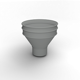 Воронка водосточная ф190х350мм (RAL 9006) водосборная, c порошковым покрытием