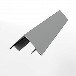 Планка угла внешнего составная верхняя для металлосайдинга блокхаус оцинкованная с порошковым покрытием 0,45мм ширина менее 625 мм RAL 9006