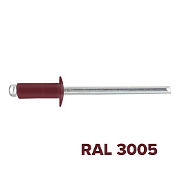 Заклепка 3.2x10 (RAL 3005) A2/A2 вытяжная