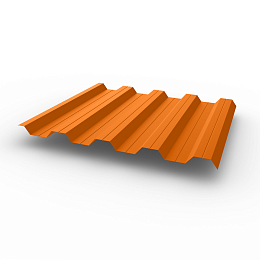 Профнастил НС44 (RAL 2011) 0,65х1047мм оцинкованный, с полимерным покрытием (Полиэстер)