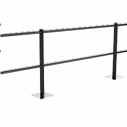 Ограждение кровельное парапетное 600-25-1-1,5-2 холоднокатанная сталь с порошковым покрытием RAL 8019