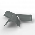 Тройник Y-образный 0,45x220x290мм (RAL 7005) полукруглого конька для кровли, с порошковым покрытием