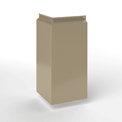 Фасадная металлокассета угловая закрытого типа оцинкованная с порошковым покрытием 0,7мм RAL 1018