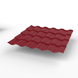 Металлочерепица Kredo оцинкованная с полимерным покрытием 0,45х1190мм RAL 3003