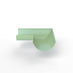 Угол 90 градусов водосточного желоба оцинкованный порошок ф150х400х400мм RAL 6019