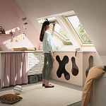 Окно мансардное дерево, лак ручка сверху Velux GLL CK04 1061 Дизайн WoodLine 55*98см