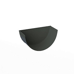 Заглушка желоба водосточного оцинкованная порошок ф120мм RAL 7043