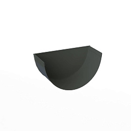 Заглушка желоба водосточного оцинкованная порошок ф120мм RAL 7043