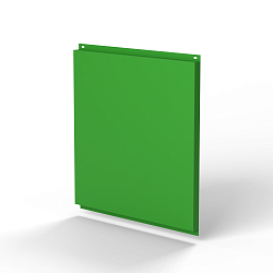 Фасадная металлокассета 1160x1160 (RAL 6018) открытого типа, с порошковым покрытием 0,7 мм