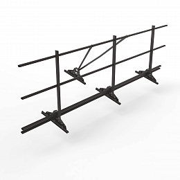 Ограждение кровельное функция снегозадержатель фальц 2000мм 1200-25-1-2-2 холоднокатанная сталь с порошковым покрытием RAL 8019