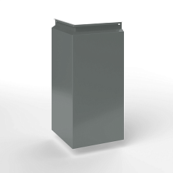 Фасадная металлокассета угловая закрытого типа оцинкованная с порошковым покрытием 0,7мм RAL 7005