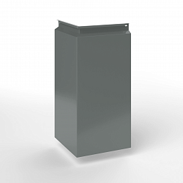 Фасадная металлокассета угловая закрытого типа оцинкованная с порошковым покрытием 0,7мм RAL 7005