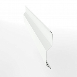 Планка примыкания в накладку для кровли 0,45 мм (RAL 9003) с порошковым покрытием (ширина менее 625 мм)