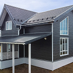 ЭкоБрус 3D 0,345 Grand Line 0,45 PE с пленкой RAL 7024 мокрый асфальт