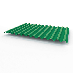 Профнастил С21 0,35х1051мм (RAL 6032) оцинкованный, с полимерным покрытием (полиэстер)