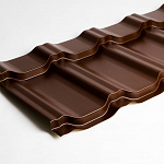 Металлочерепица Kvinta plus оцинкованная с полимерным покрытием 0,45х1210мм RAL 8017