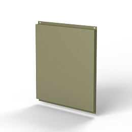 Фасадная металлокассета 530x530 (RAL 7034) открытого типа, с порошковым покрытием 0,7 мм