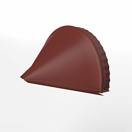 Заглушка для кровли конусная 0,45мм x 301мм (RAL 3009) к полукруглому коньку, оцинкованная с порошковым покрытием