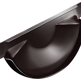 Заглушка желоба водосточного оцинкованная с полимерным покрытием Grand Line Optima ф125мм RAL 8017