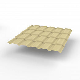 Металлочерепица Quadro profi оцинкованная с полимерным покрытием 0,45х1159мм RAL 1014