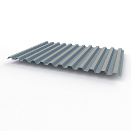 Профнастил С21 0,4х1051мм (RAL 9006) оцинкованный, с полимерным покрытием (полиэстер)