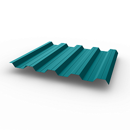 Профнастил НС44 (RAL 5019) 0,6х1047мм оцинкованный, с полимерным покрытием (Полиэстер)