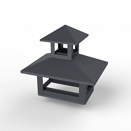 Дымник на трубу двойной оцинкованный с полимерным покрытием до 2000мм RAL 7024