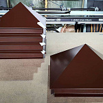 Колпак на столб стандартный оцинкованный с полимерным покрытием до 1200мм RAL 3005