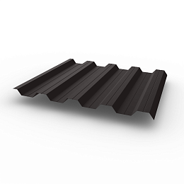 Профнастил НС44 (RAL 8019) 0,8х1047мм оцинкованный, с полимерным покрытием (Полиэстер)