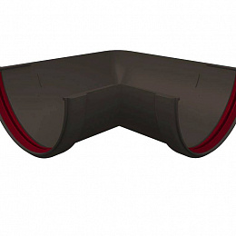 Угол 90 градусов водосточного желоба пвх Grand Line ф120мм RAL 7024