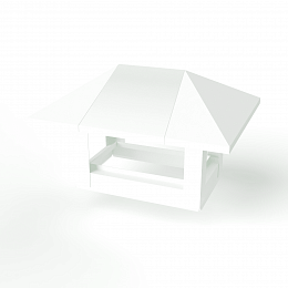 Дымник на трубу прямоугольный оцинкованный с полимерным покрытием до 1600мм RAL 9003