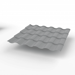 Металлочерепица Kredo оцинкованная с полимерным покрытием 0,45х1190мм RAL 7004