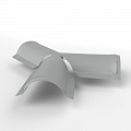 Тройник Y-образный 0,45x220x290мм (RAL 9006) полукруглого конька для кровли, с порошковым покрытием