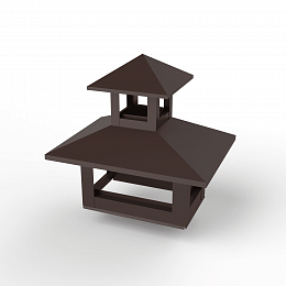 Дымник на трубу двойной оцинкованный с полимерным покрытием до 1600мм RAL 8017