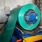 Лист оцинкованный 0,55х1250мм (RAL 6001) с полимерным покрытием (полиэстер)