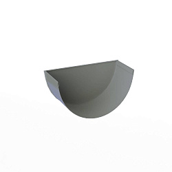 Заглушка желоба водосточного оцинкованная порошок ф120мм RAL 7045