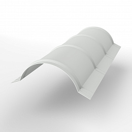 Конек полукруглый 0,45x301мм RAL 9003 для кровли с порошковым покрытием