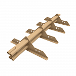 Снегозадержатель трубчатый плоскоовальный 1000мм универсальный 40x20-1,0-2,0-2 оцинкованная сталь с порошковым покрытием RAL 1014