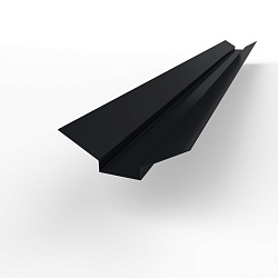 Ендова верхняя фигурная 0,45 мм (RAL 9011) оцинкованная c порошковым покрытием